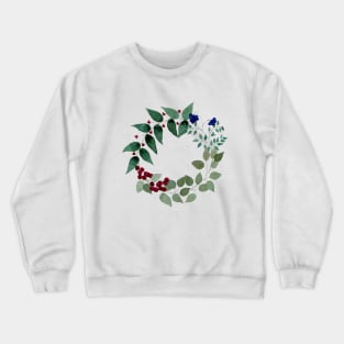 Flowers Berries Watercolors Plant Garden Floral Crewneck Sweatshirt